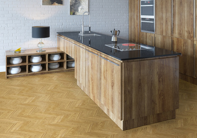Пробковый пол Corkstyle Glue Chevron gold